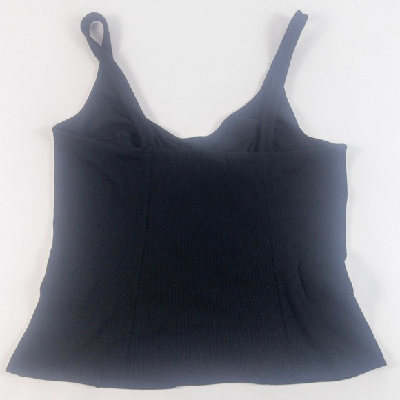 Universal Thread Target Corset-Style Black Ribbed Stretch Tank Women's Sz Large - Picture 4 of 5
